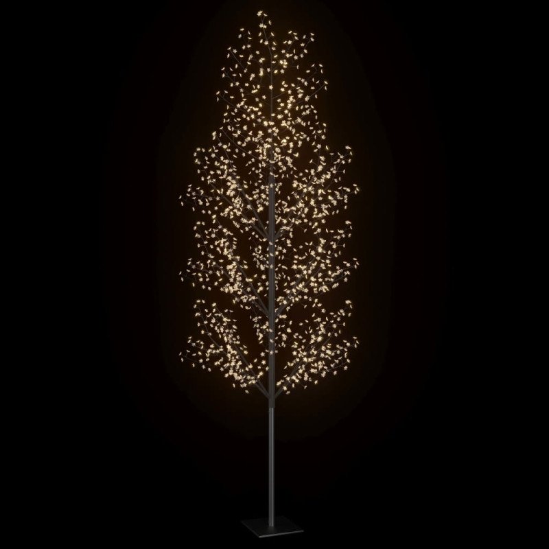 vidaXL Vianočný stromček 1200 LED teplé biele svetlo kvety čerešne 400 cm