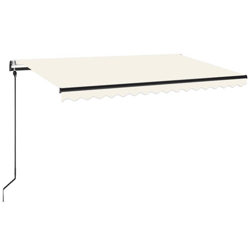 vidaXL Automatická markíza, LED a senzor vetra 400x350 cm, krémová
