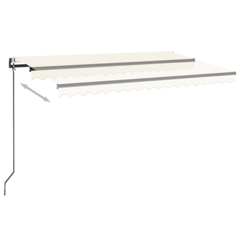 vidaXL Automatická markíza, LED a senzor vetra 400x350 cm, krémová