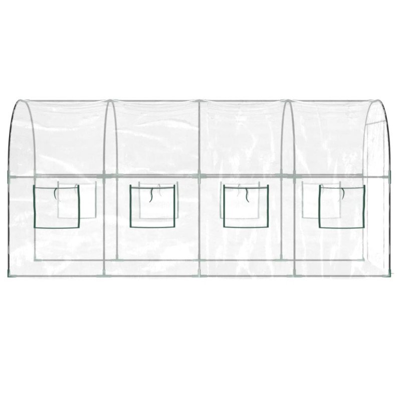 vidaXL Skleník priehľadný 160x400x190 cm PVC a práškovaná oceľ