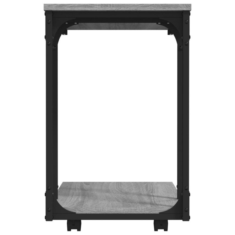 vidaXL Bočný stolík s kolieskami sivý sonoma 50x35x55,5cm sprac. drevo