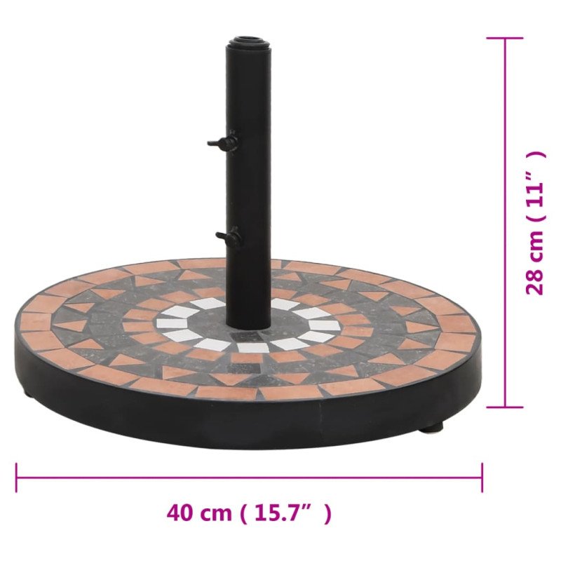 vidaXL Stojan na slnečník terakotový a okrúhly 12 kg