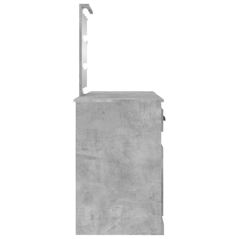 vidaXL Toaletný stolík s LED betónovo sivý 130x50x132,5 cm