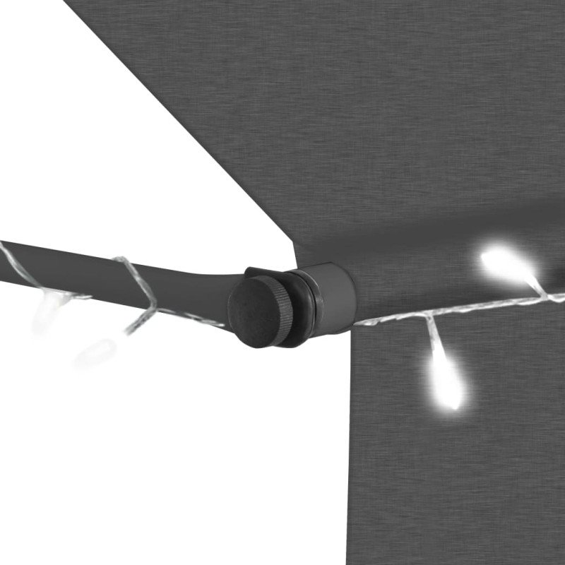 vidaXL Ručne zaťahovacia markíza s LED 350 cm, antracitová