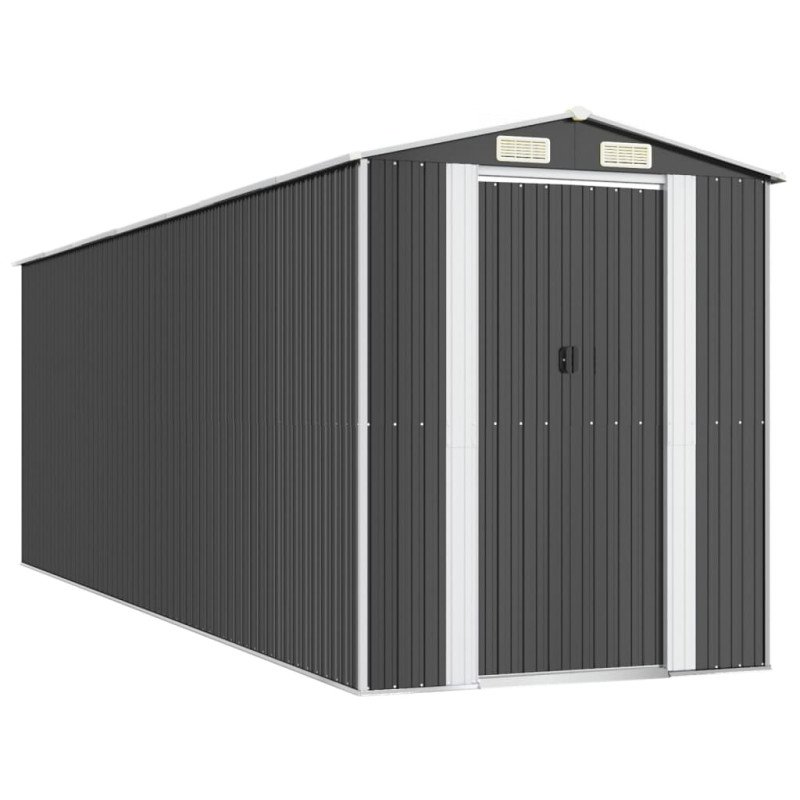 vidaXL Záhradná kôlňa antracitová 192x606x223 cm pozinkovaná oceľ	