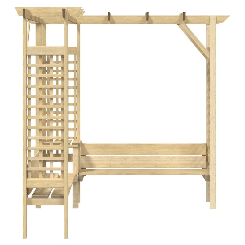 vidaXL Rohová pergola s lavičkou, impregnovaná borovica