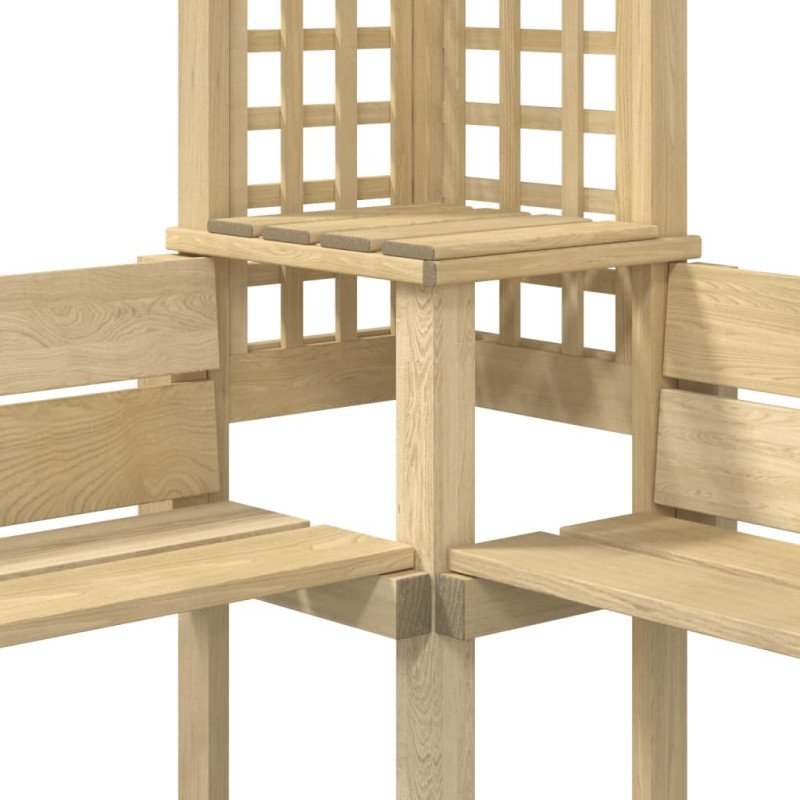 vidaXL Rohová pergola s lavičkou, impregnovaná borovica