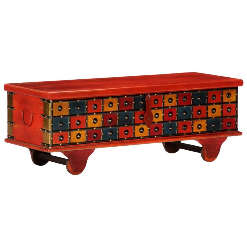 vidaXL Úložný box, červený 110x40x40 cm, akáciový masív