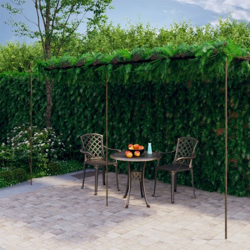 vidaXL Záhradná pergola, starožitná hnedá 6x3x2,5 m, železo
