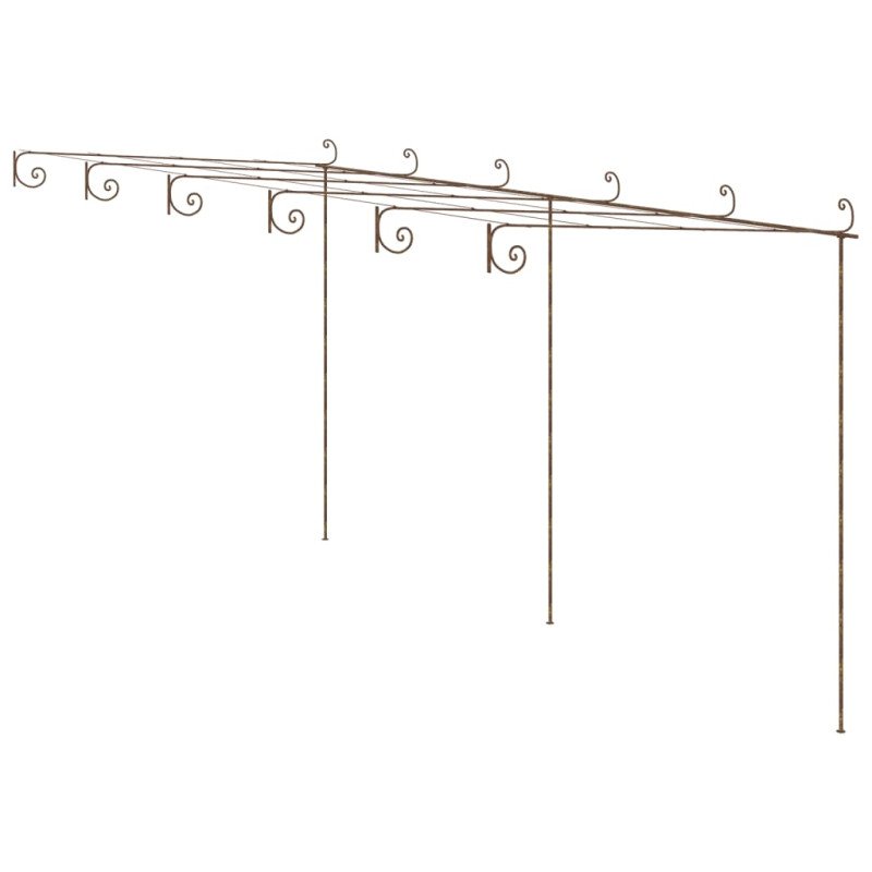 vidaXL Záhradná pergola, starožitná hnedá 6x3x2,5 m, železo