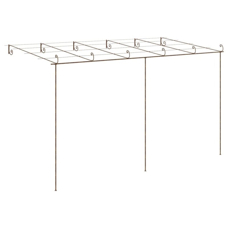vidaXL Záhradná pergola, starožitná hnedá 6x3x2,5 m, železo