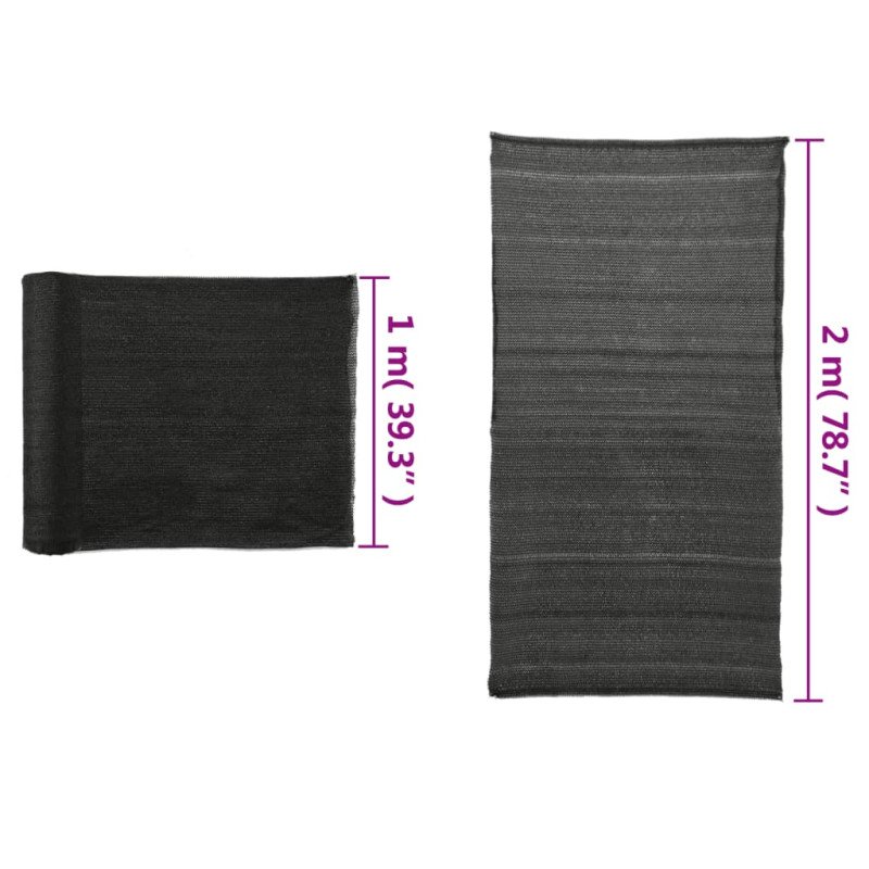 vidaXL Tieniaca sieť HDPE 2x25 m čierna