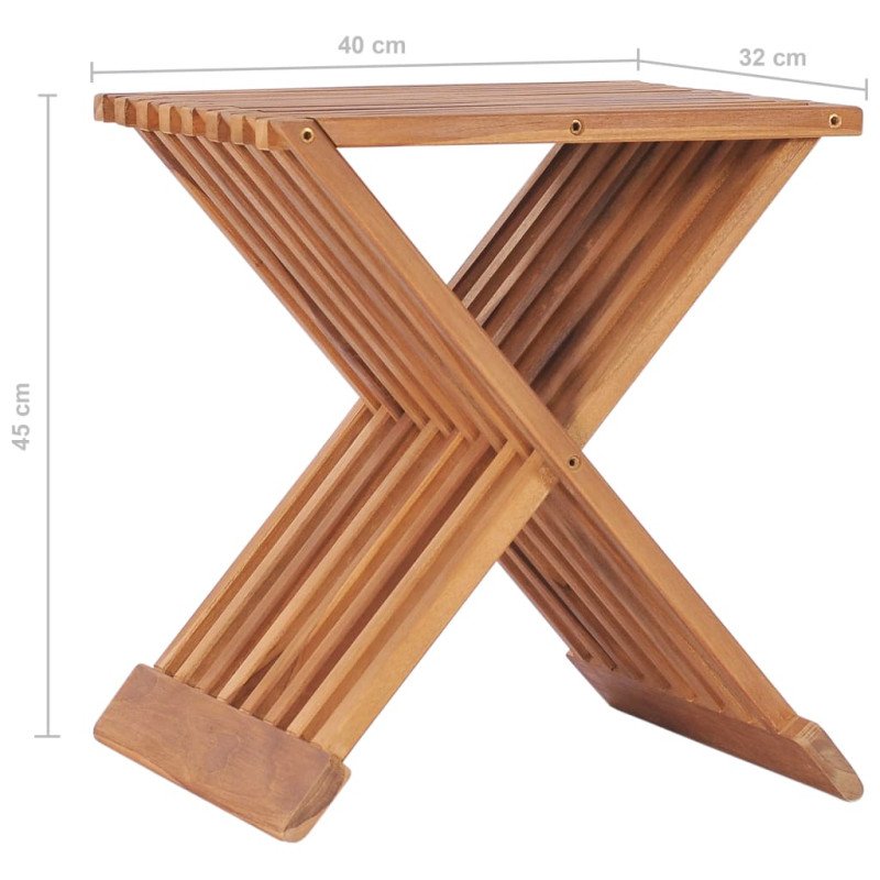 vidaXL Skladacia stolička 40x32x45 cm tíkový masív vidaXL Skladacia stolička 40x32x45 cm tíkový masív