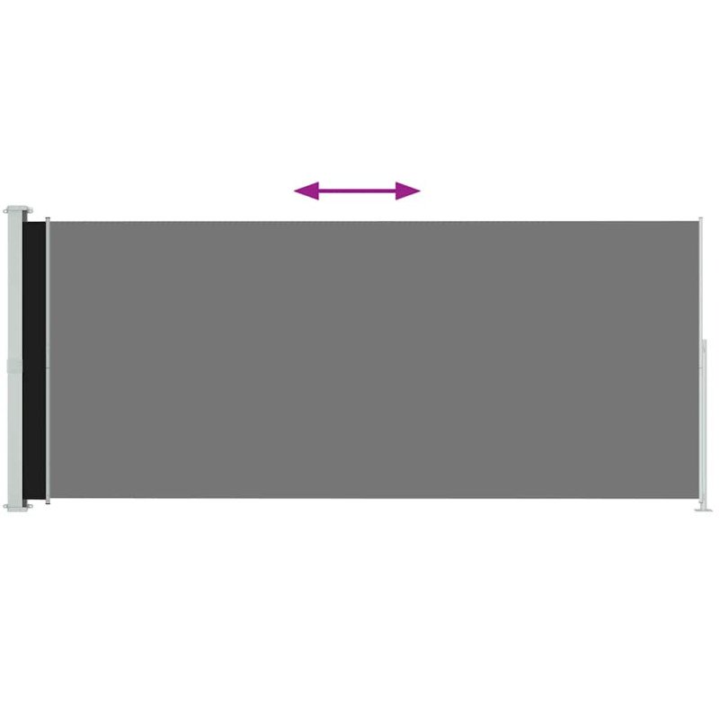 vidaXL Zaťahovacia bočná markíza na terasu 220x500 cm čierna