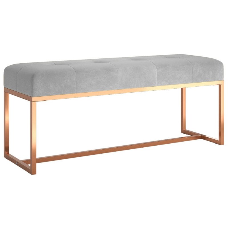 vidaXL Lavička sivá 110x36x45 cm zamat