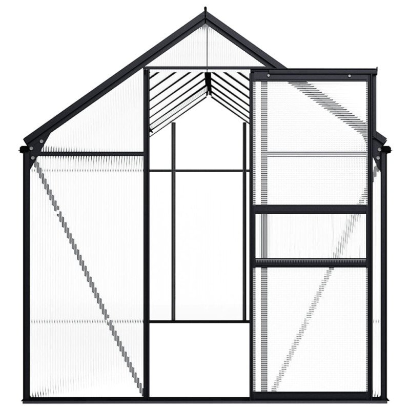 vidaXL Skleník, antracitový, hliník 9,31 m²