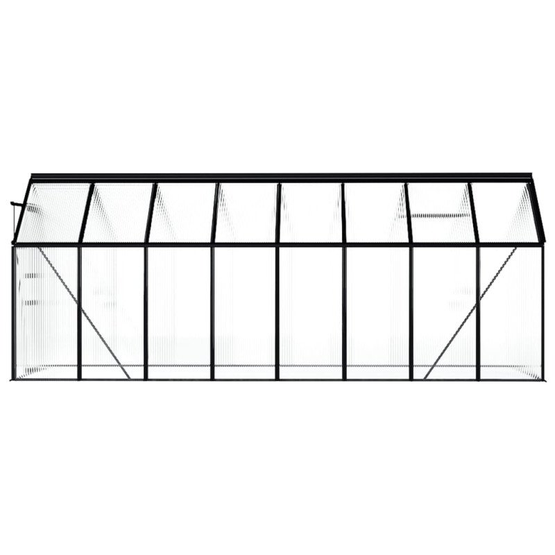 vidaXL Skleník, antracitový, hliník 9,31 m²