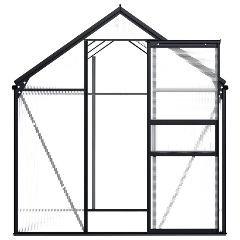 vidaXL Skleník, antracitový, hliník 3,61 m²