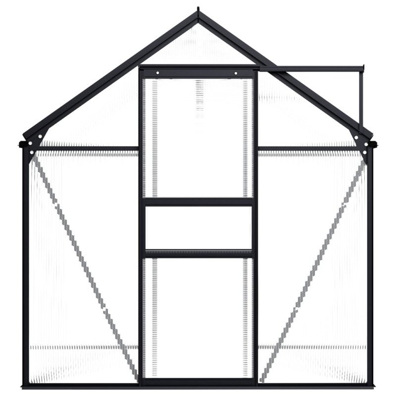 vidaXL Skleník, antracitový, hliník 3,61 m²