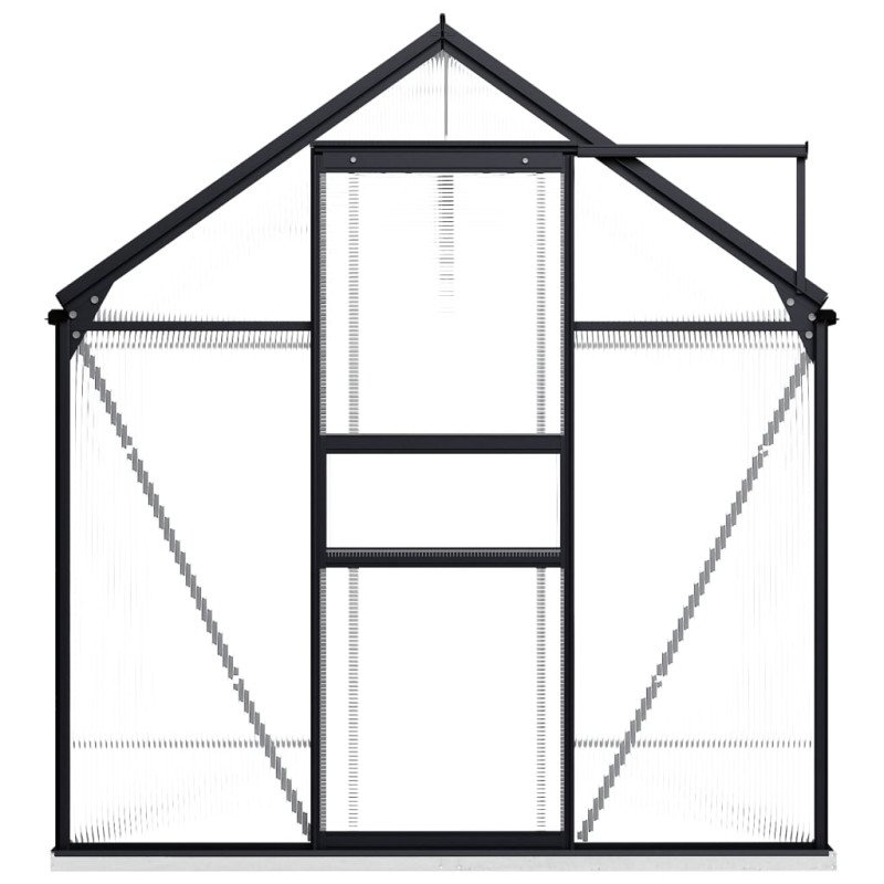 vidaXL Skleník s podkladovým rámom, antracitový, hliník 4,75 m²