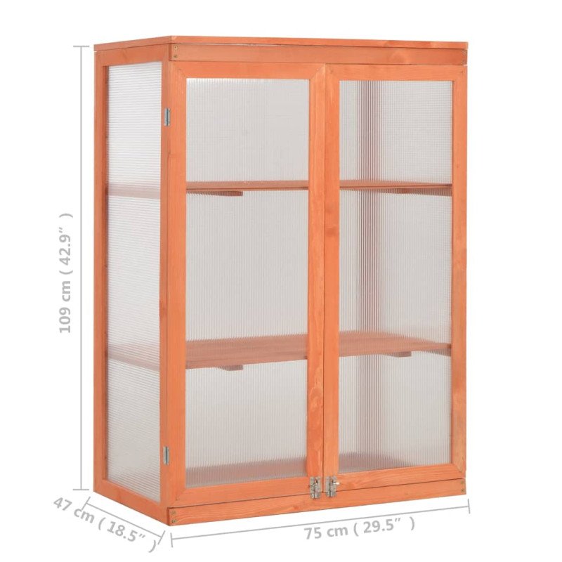 vidaXL Skleník, drevo 75x47x109 cm