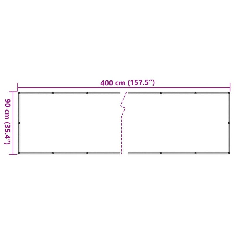 vidaXL Balkónová markíza z oxfordskej tkaniny, 90x400 cm, antraciová 