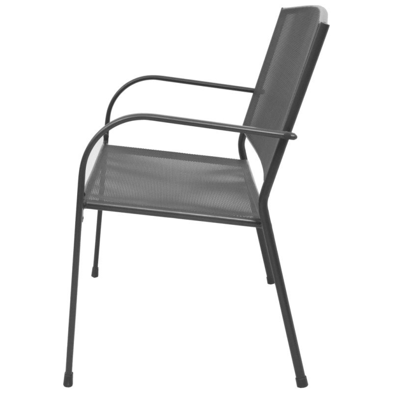 vidaXL Záhradná lavička 108 cm, oceľ a sieťovina, antracitová