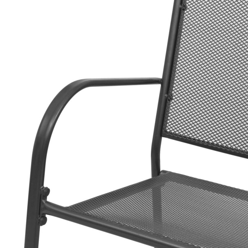 vidaXL Záhradná lavička 108 cm, oceľ a sieťovina, antracitová