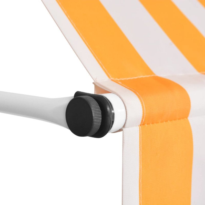 vidaXL Ručne zaťahovacia markíza 250 cm, oranžovo biele pásiky