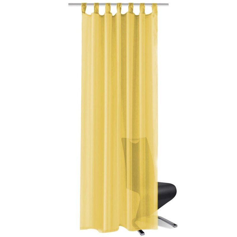 vidaXL Záves z látky voál, 2 ks, 140 x 175 cm, žltý
