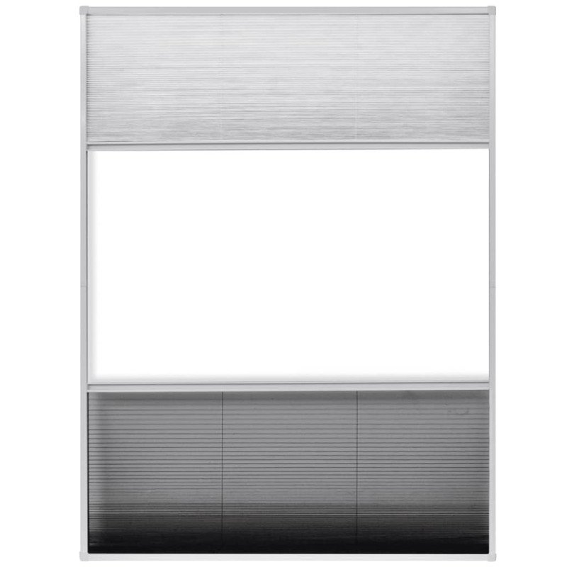 vidaXL Plisovaná okenná sieťka proti hmyzu s hliníkovým rámom a roletou, 60 x 80 cm 