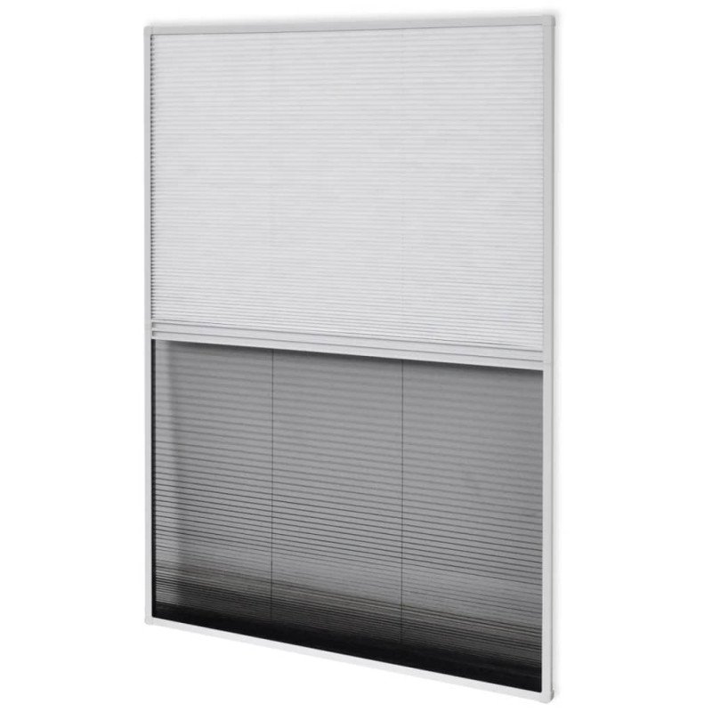 vidaXL Plisovaná okenná sieťka proti hmyzu s hliníkovým rámom a roletou, 80 x 120 cm 