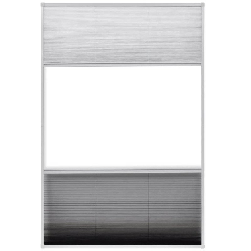 vidaXL Plisovaná okenná sieťka proti hmyzu s hliníkovým rámom a roletou, 80 x 120 cm 