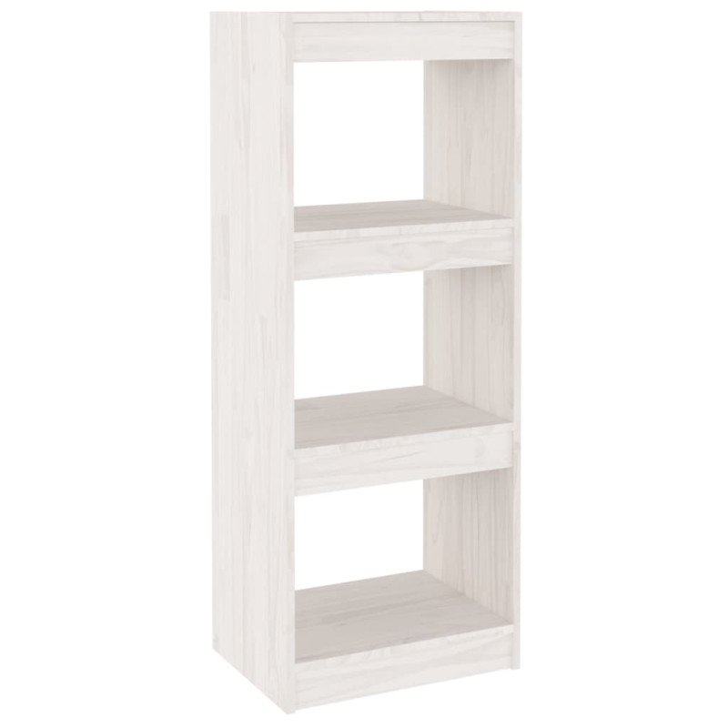 vidaXL Knižnica/deliaca stena biela 40x30x103,5 cm masívna borovica 