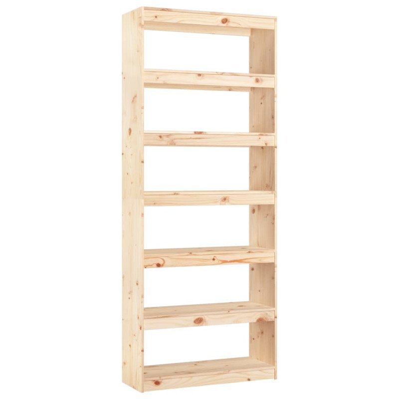 vidaXL Knižnica/deliaca stena 80x35x199,5 cm masívna borovica