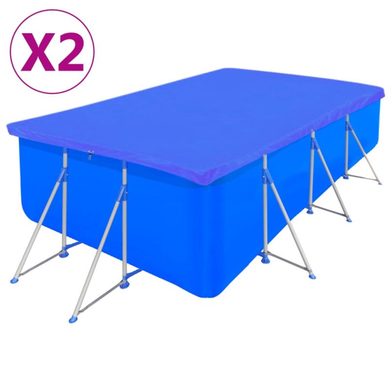 vidaXL Krycie plachty na bazén 2 ks PE obdĺžnikové 90 g/m² 394x207 cm