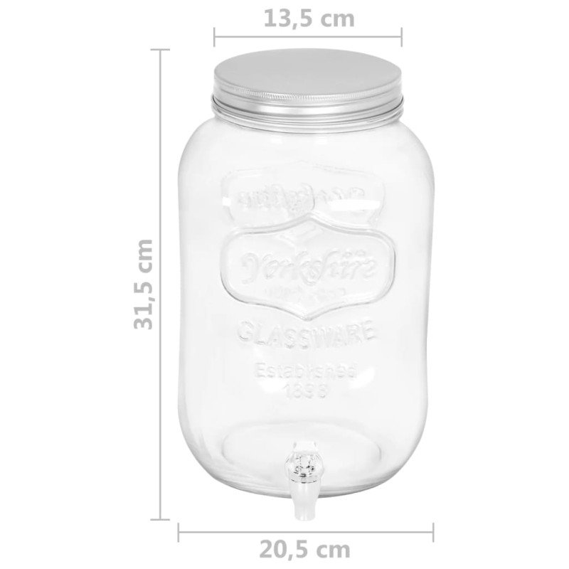 vidaXL Dávkovač nápojov 8050 ml sklenený