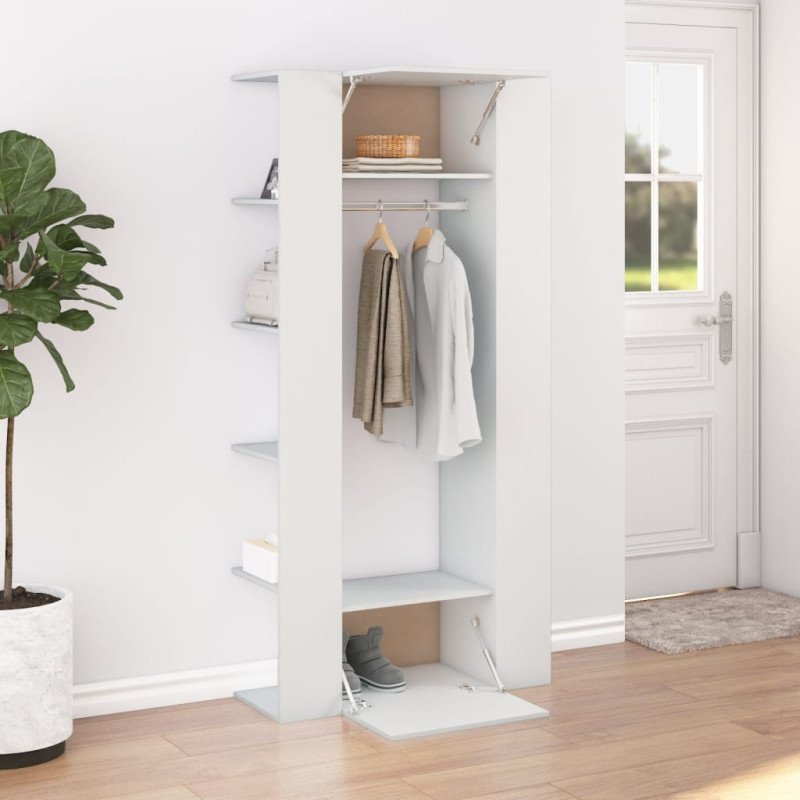vidaXL Skrinka do chodby biela 97,5x37x99 cm spracované drevo