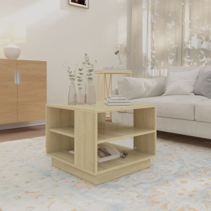 vidaXL Konferenčný stolík dub sonoma 55x55x43 cm drevotrieska