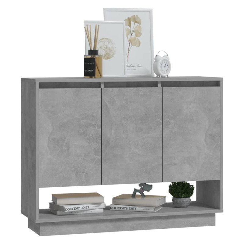 vidaXL Komoda betónovosivá 97x31x75 cm drevotrieska