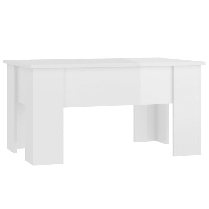 vidaXL Konferenčný stolík lesklý biely 79x49x41 cm spracované drevo