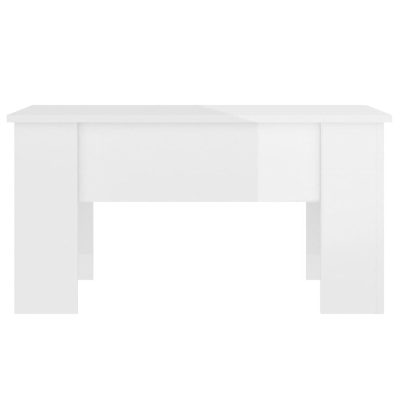 vidaXL Konferenčný stolík lesklý biely 79x49x41 cm spracované drevo