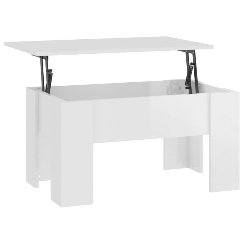 vidaXL Konferenčný stolík lesklý biely 79x49x41 cm spracované drevo