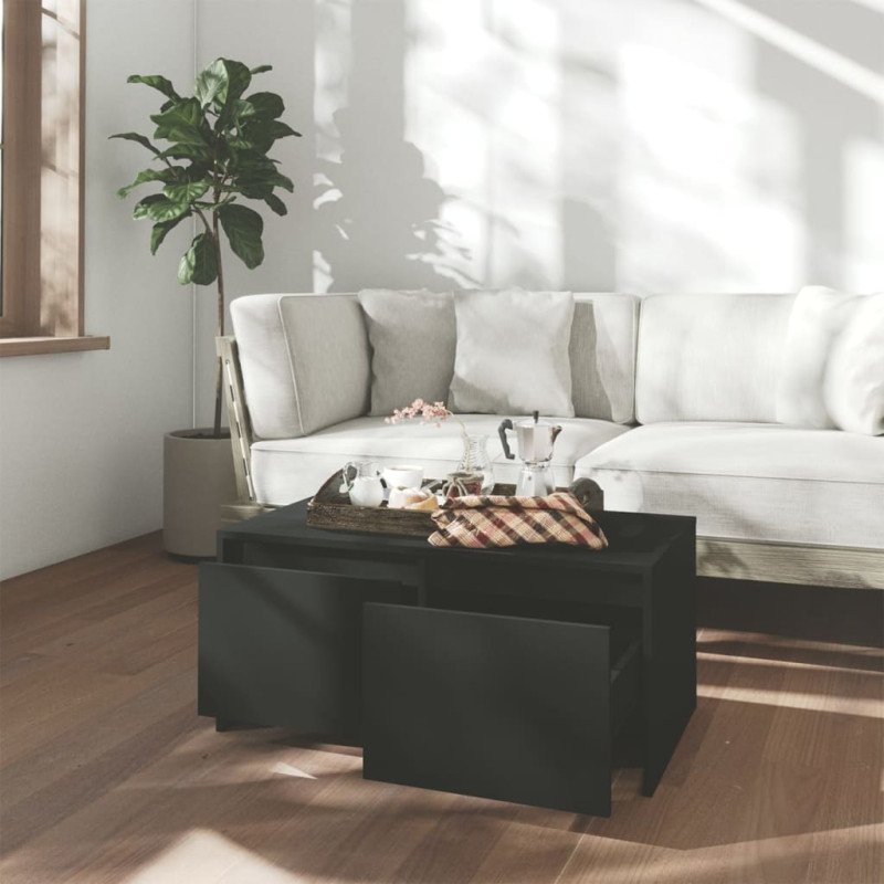 vidaXL Konferenčný stolík čierny 90x50x41,5 cm drevotrieska