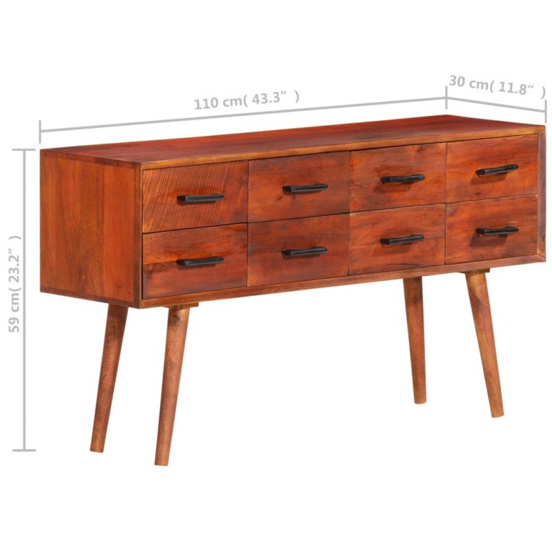 vidaXL Komoda 110x30x59 cm mangovníkový masív