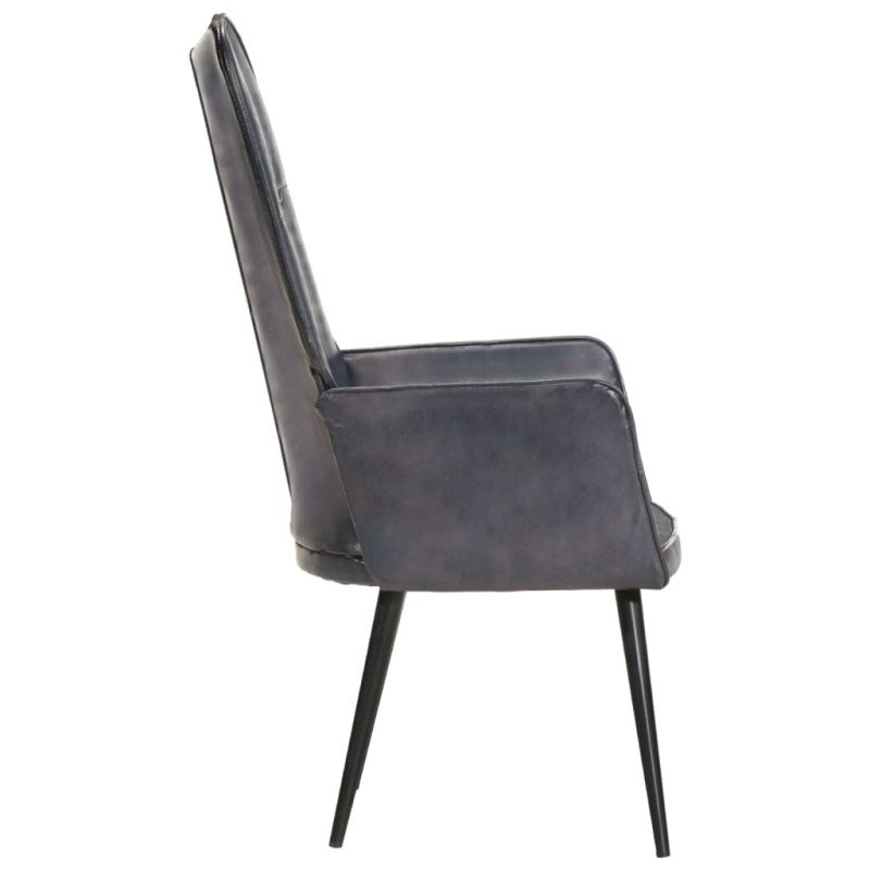 vidaXL Kreslo wingback sivé pravá koža