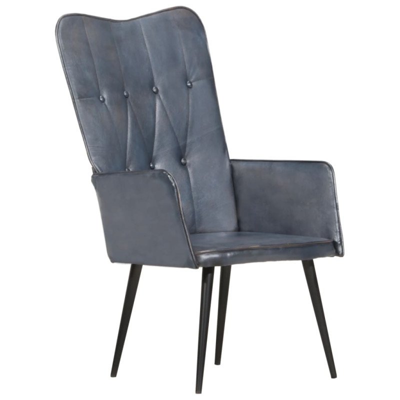 vidaXL Kreslo wingback sivé pravá koža
