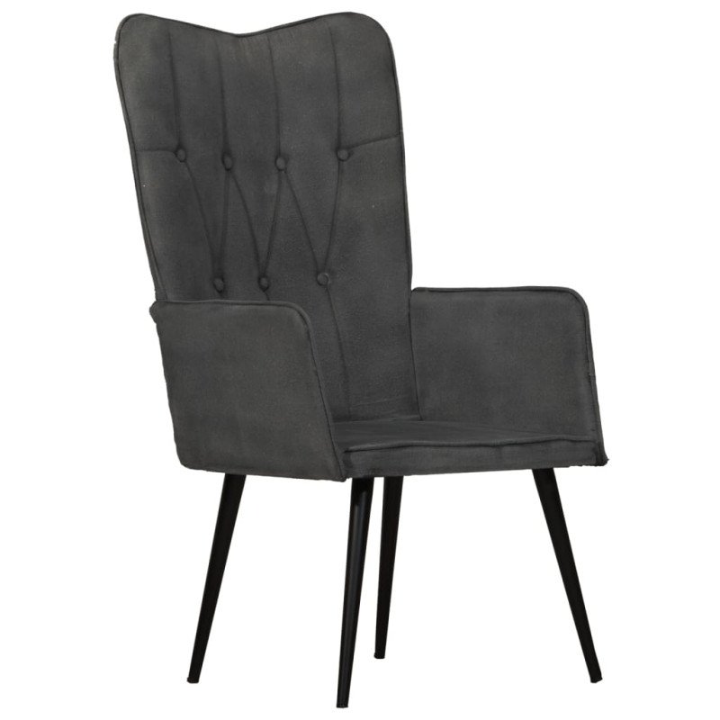 vidaXL Kreslo wingback čierne plátno