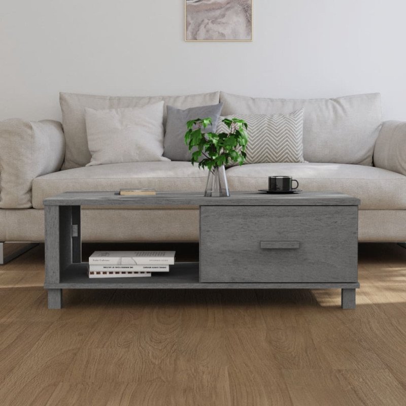 vidaXL Konferenčný stolík HAMAR, tmavosivý 100x55x35 cm, borovica
