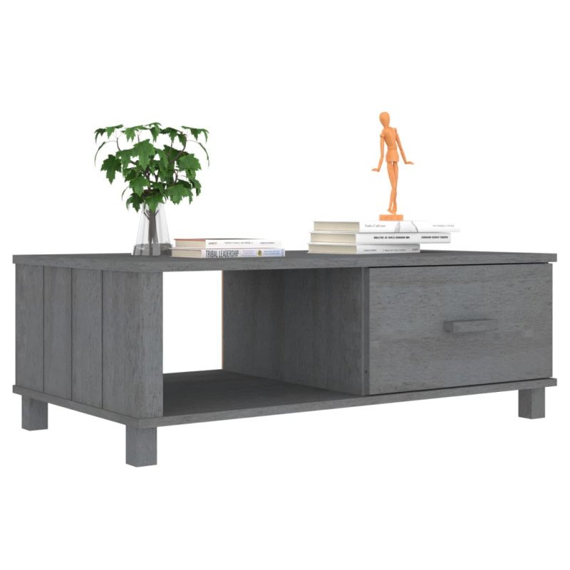 vidaXL Konferenčný stolík HAMAR, tmavosivý 100x55x35 cm, borovica
